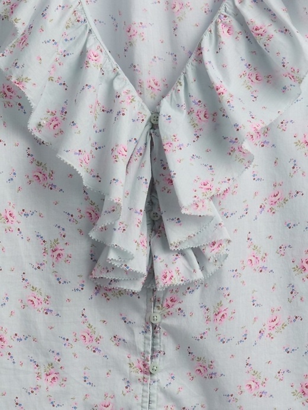 GAP Floral Ruffle V-Neck Blouse - Picture 3 of 10